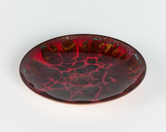 Copper Red Enameled Plate By Win Ng