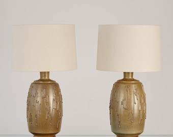 Pair of David Cressey Stoneware Lamps