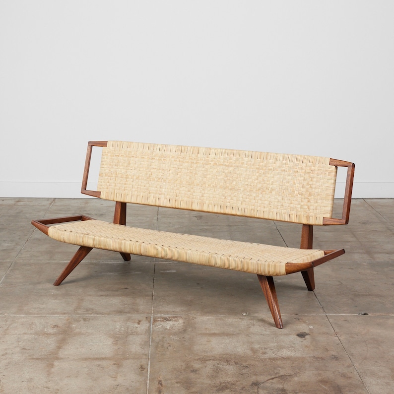 Paul Laszlo Cane Bench for Glenn of California image 1