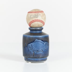 Wilhelm Kåge Blue Glazed Fish Vase for Gustavsberg Studio image 2