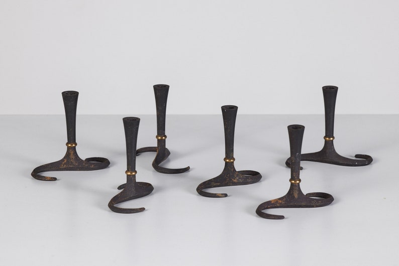 Set of Six Jens Quistgaard Candlesticks for Dansk image 3