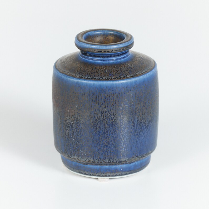 Wilhelm Kåge Blue Glazed Fish Vase for Gustavsberg Studio image 6