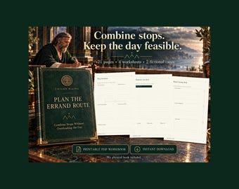 Plan the Errand Route: Combine Stops Without Overloading the Day | Errand Planning Worksheets | Printable PDF