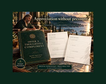 Offer a Thoughtful Compliment: Specific Appreciation Without Pressure | Appreciation Worksheet | Printable PDF