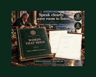 Words That Hold: Prepare a Difficult Conversation | Communication Worksheets | Printable PDF
