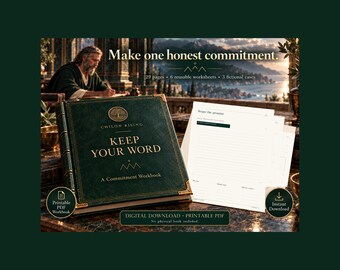 Keep Your Word: A Commitment Workbook | Promise Planning | Printable PDF