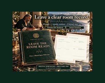 Shared Room Closeout Worksheet: Printable PDF for Hobby or Meeting Space (Digital Download)