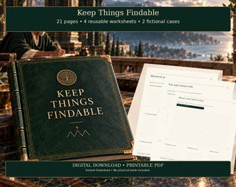 Keep Things Findable: Give Everyday Items a Reliable Home | Item Organization Worksheets | Printable PDF