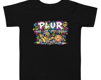 Toddler Rave Tee, PLUR Peace Love Snacks, Kandi Inspired Festival Shirt