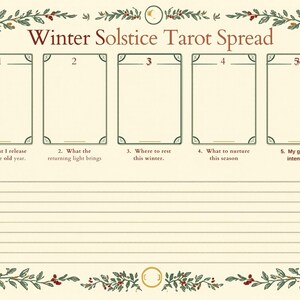 Yule Winter Solstice Ritual Planner Printable, Intention Setting Worksheet, Solstice Tarot Spread, Pagan Holiday Journal, 3 Pages