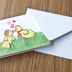 Baby Chicks / Hand illustrated A6 art card / Pop art / Engagement / Wedding / Bridal shower / Gifts for animal lovers image 4