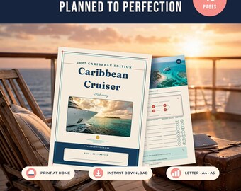 Caribbean Cruise Planner 2027 | Printable 43-Page Journal, Packing List, Budget & Itinerary Guide | Instant Download