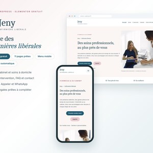 Website voor zelfstandige verpleegkundigen | Elementor WordPress-thema voor verpleegpraktijken en thuiszorg | Mobiel menu, 11 pagina's | Jeny