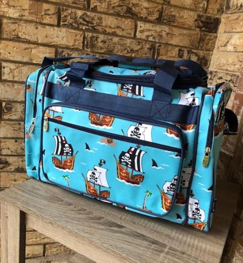 Boys Duffel Bag PersonalizedBoys Duffle Pirate Ship Bag Etsy