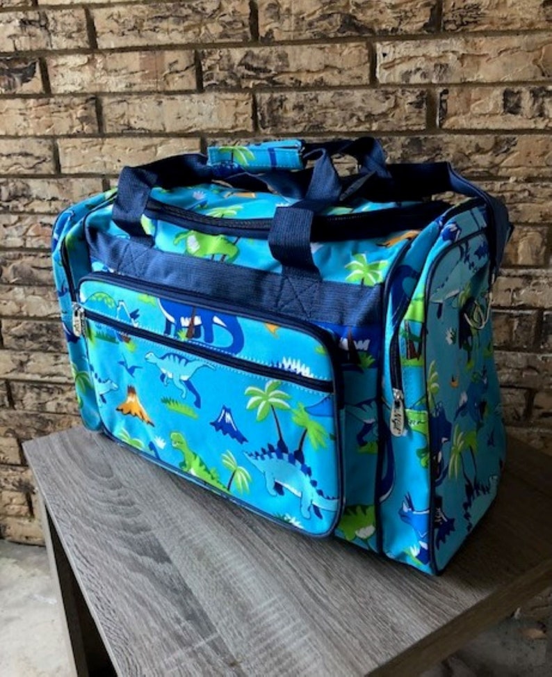 Personalized Dinosaur Travel Bag for Boys Monogrammed Duffel Etsy