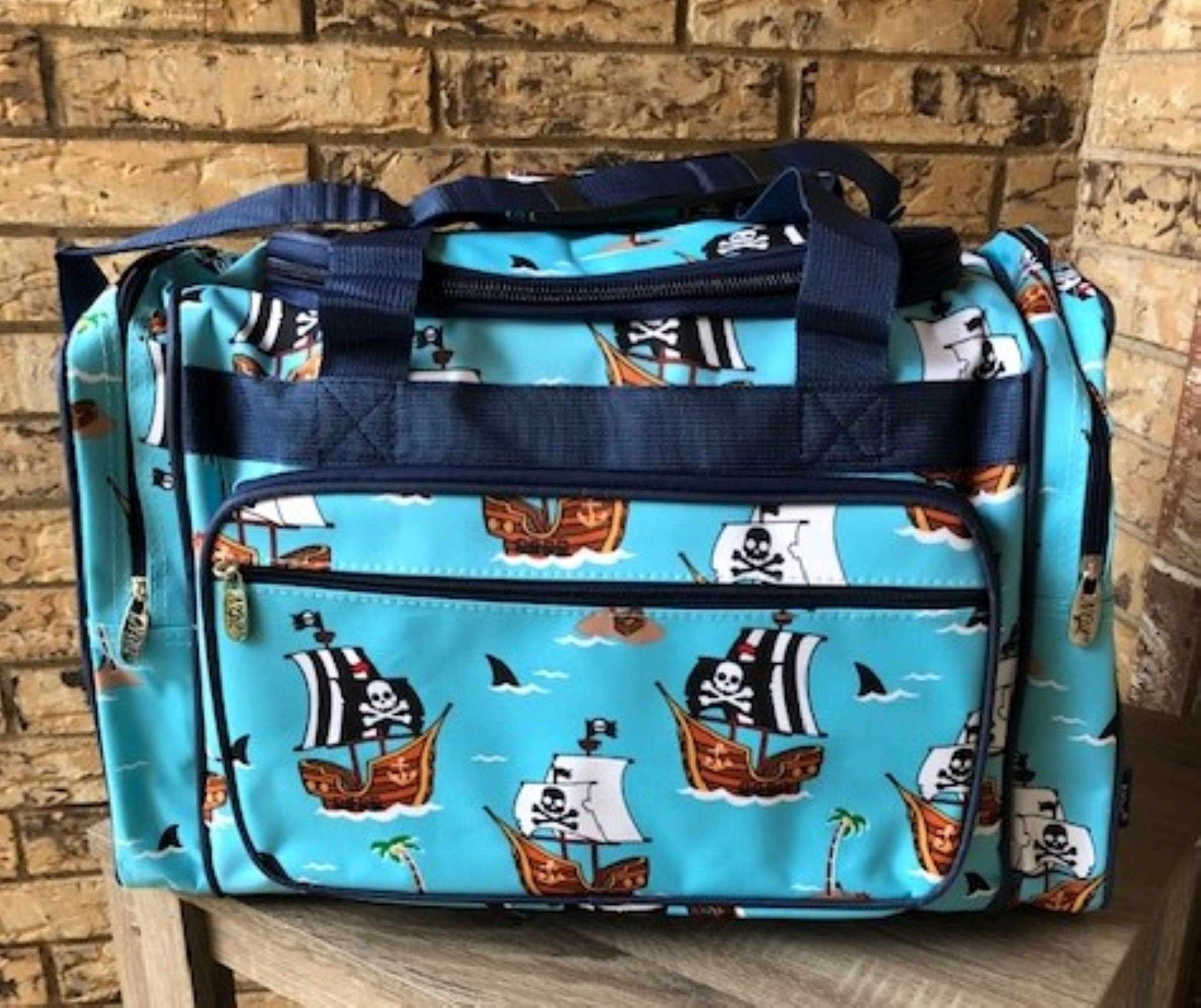 Boys Duffel Bag PersonalizedBoys Duffle Pirate Ship Bag Etsy