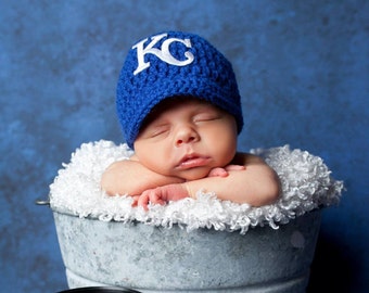 Crochet KC Royals Hat - Photo Prop - Baseball cap