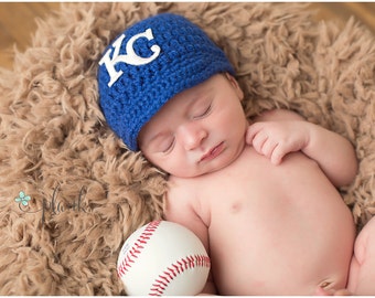 Crochet Kansas City Royals Hat - Photo Prop - Baseball cap