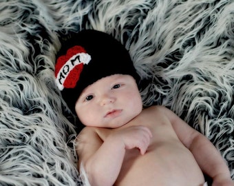 Crochet Mom Tattoo Beanie - Hat - Photo Prop -