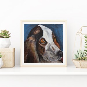 Basset Hound Painting Portrait Print Basset Hound Face Dog Portrait Dog Painting Hound Art Print Wall Decor