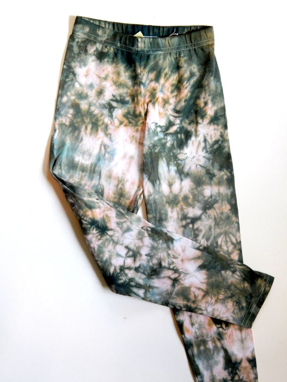 Items similar to Sage Green Tie Dye Leggings for Youth and Children on Etsy