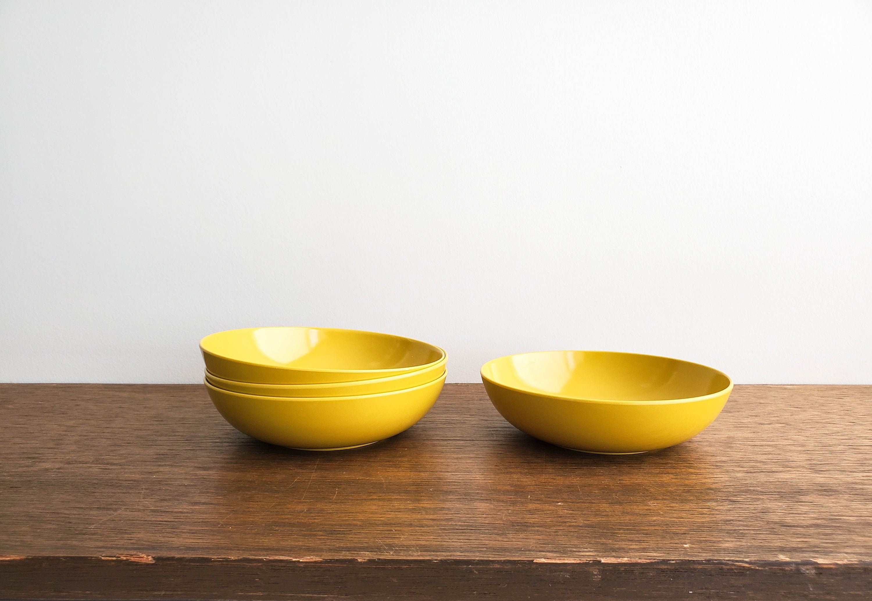 Four Mustard Yellow Maplex Bowls Melamine Mustard Bowls Set Etsy Canada
