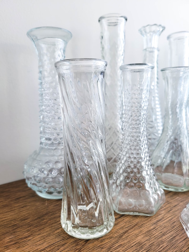 Set of 20 / Vintage Clear Bud Vases / Wedding Decor / Wedding Etsy
