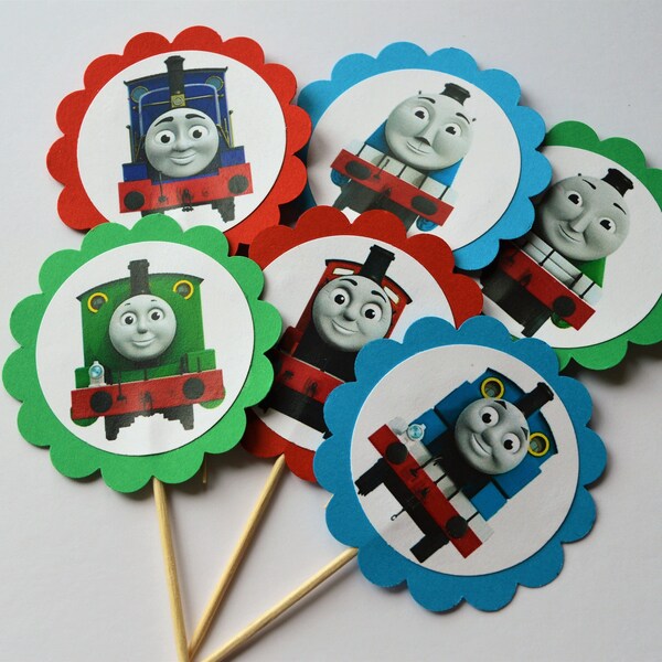 Thomas The Train Cupcake  Cupcake Toppers-Birthday Party