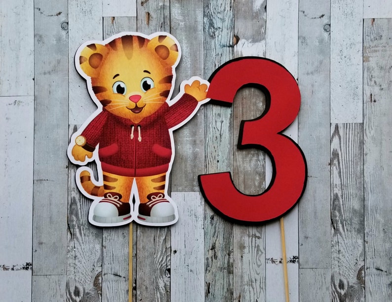 Daniel Tiger Cake Topper Decoration Daniel Tigerdaniel Tiger Etsy