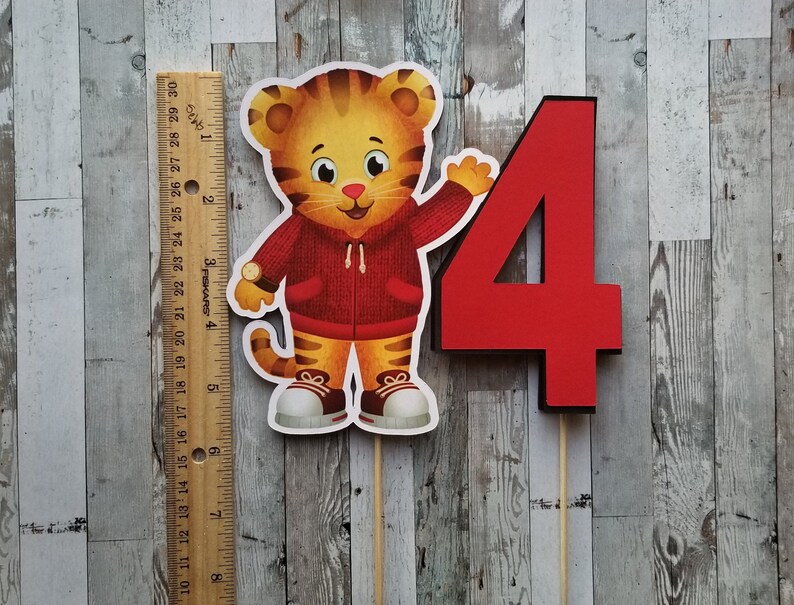 Daniel Tiger Cake Topper Decoration Daniel Tigerdaniel Tiger Etsy