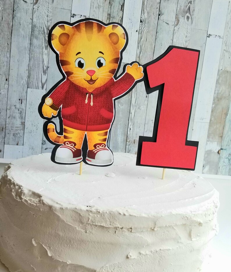 Daniel Tiger Cake Topper Decoration Daniel Tigerdaniel Tiger Etsy