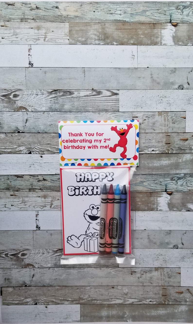 Elmo Birthday Party Favor Bags With Mini Coloring Pages and Etsy