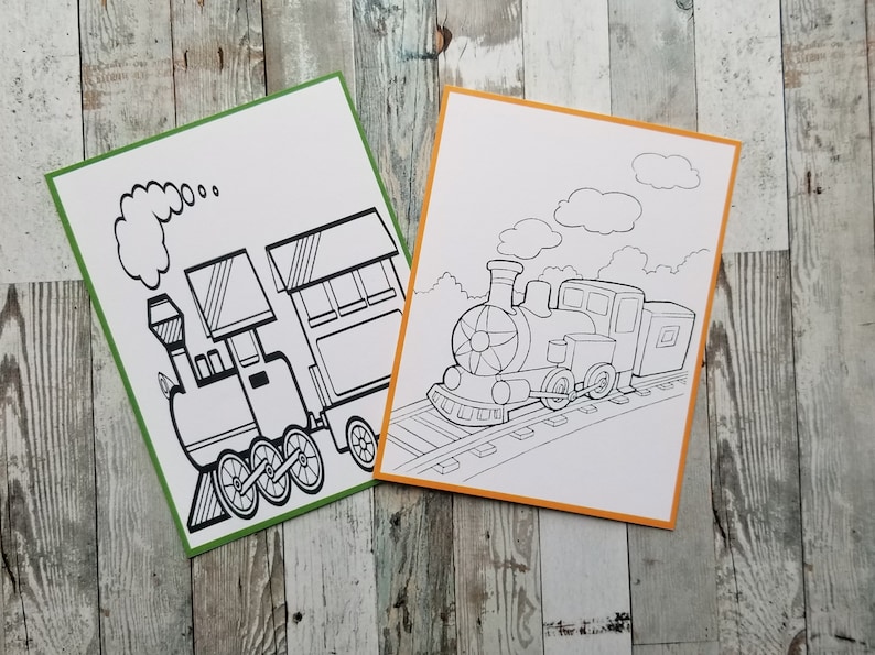 Cute Train Birthday Party Favor Bags With Mini Coloring Pages - Etsy