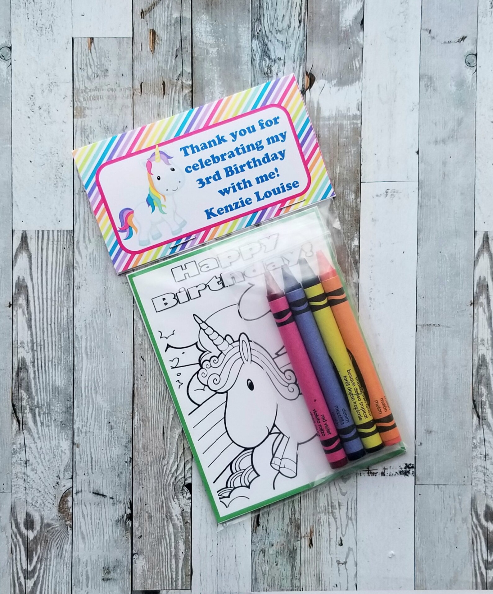 Unicorn Coloring Favor Bags Unicorn Birthday Party-coloring | Etsy