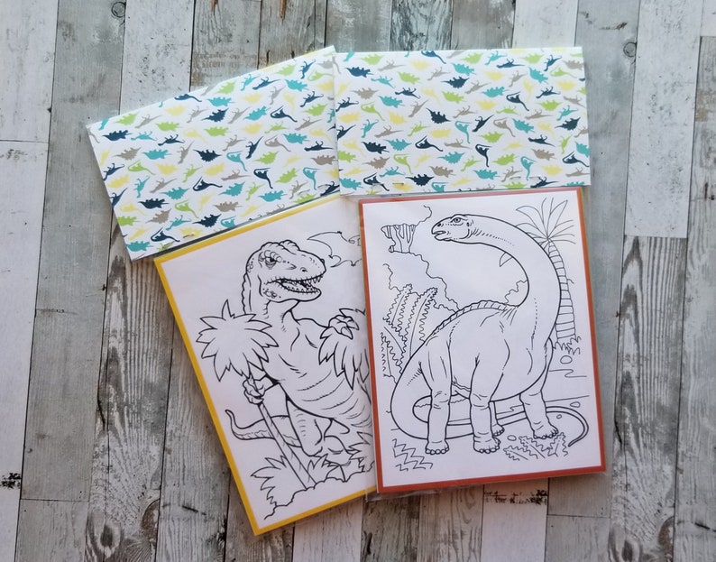 Dinosaurs Coloring Favor Bags Birthday Party-coloring - Etsy