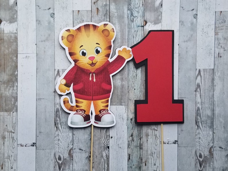 Daniel Tiger Cake Topper Decoration Daniel Tigerdaniel Tiger Etsy