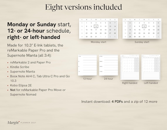 Margin Planner 2027: Eight versions included