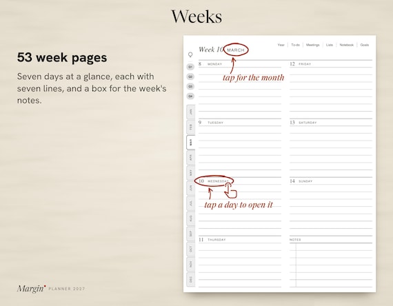 Margin Planner 2027: Weeks