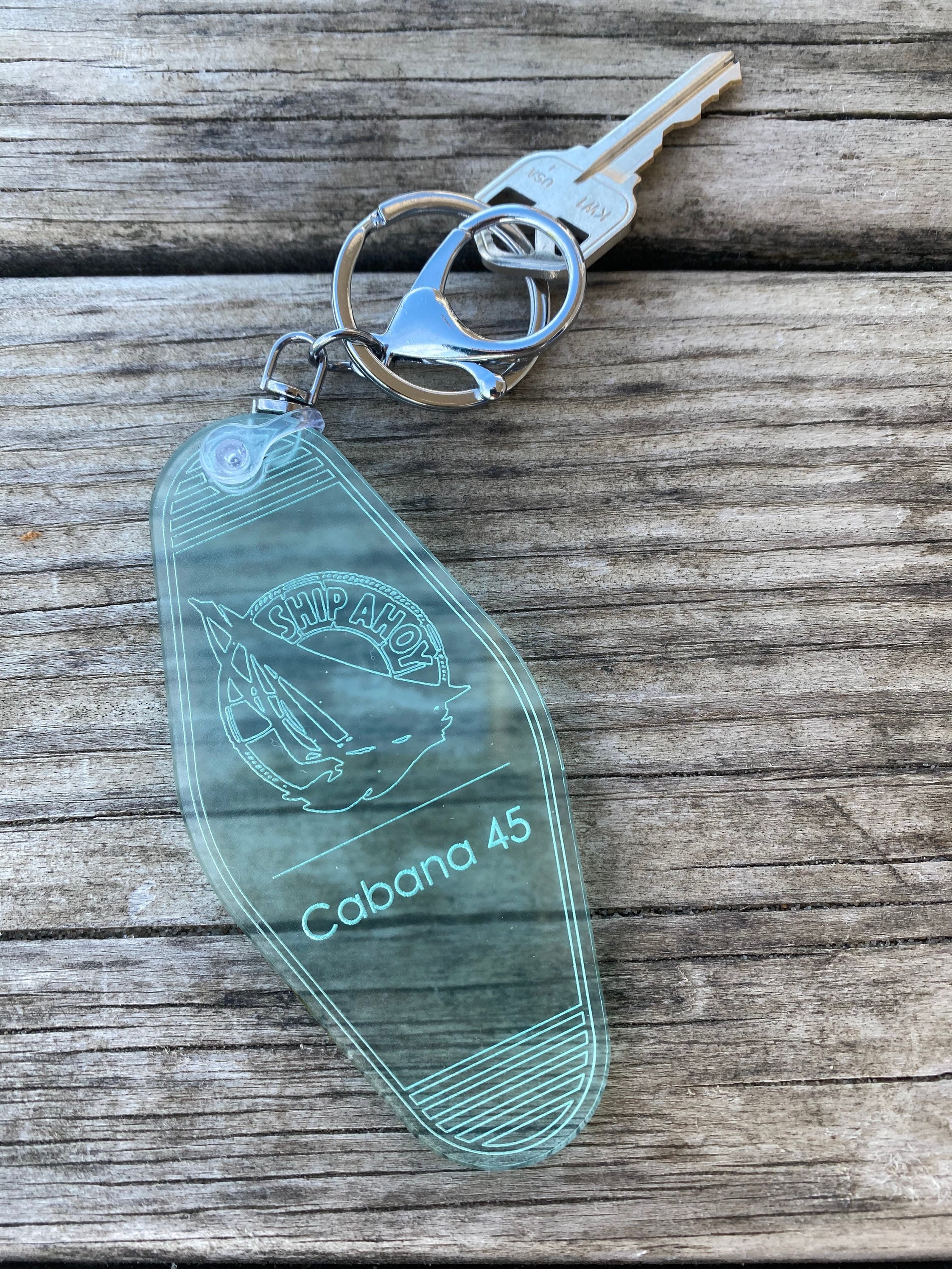 Vintage Cabana Keychain, Sea Glass Inspired, Customizable Locker Key - Etsy