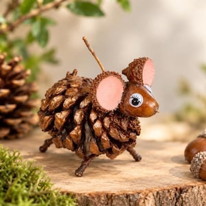 Handmade Pinecone Mouse