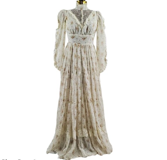 Gunne Sax rare romantic rose print dress