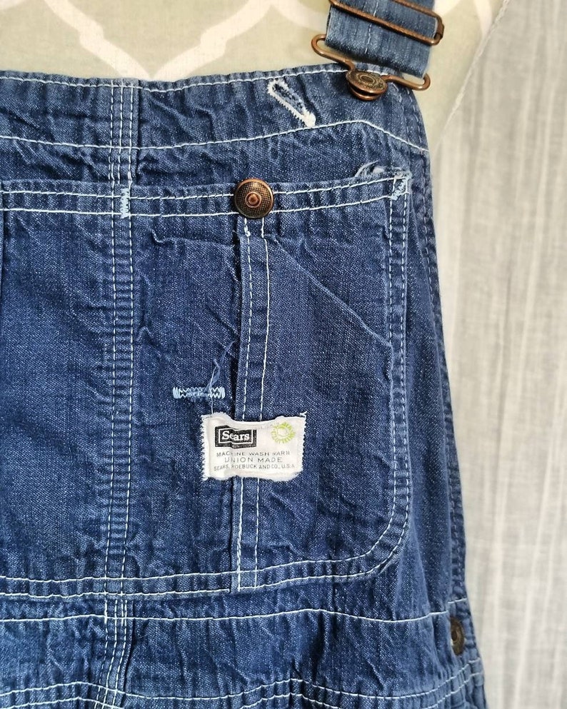 Vintage 1970 Sears roebuck coveralls Jean overalls blue Jean/'s unisex men woman