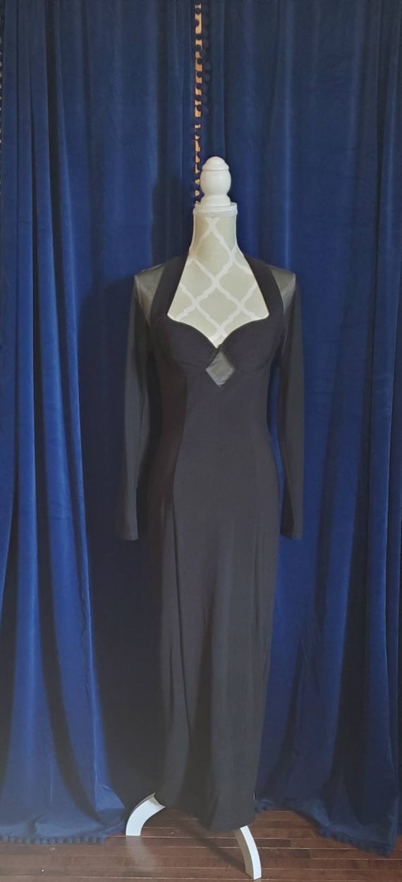 1990s sheer vampy black dress