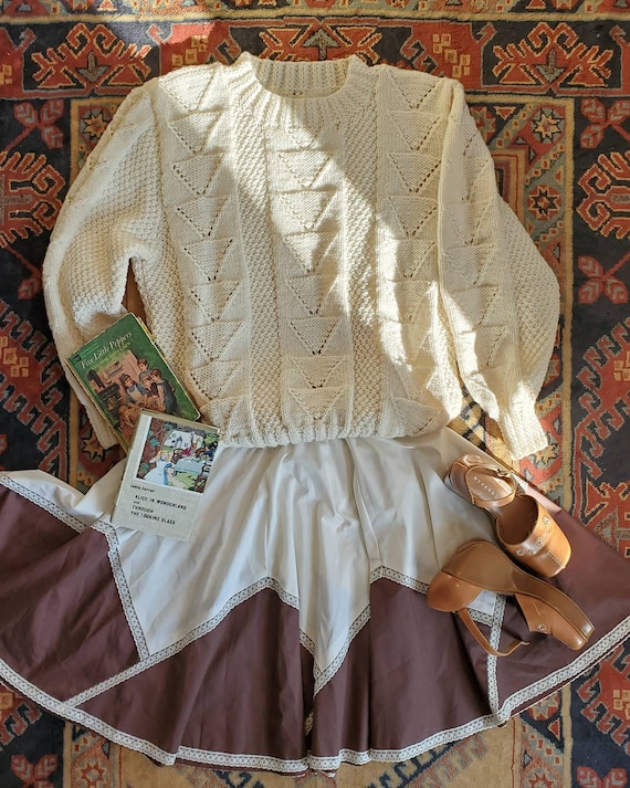Vintage cable knit handmade sweater