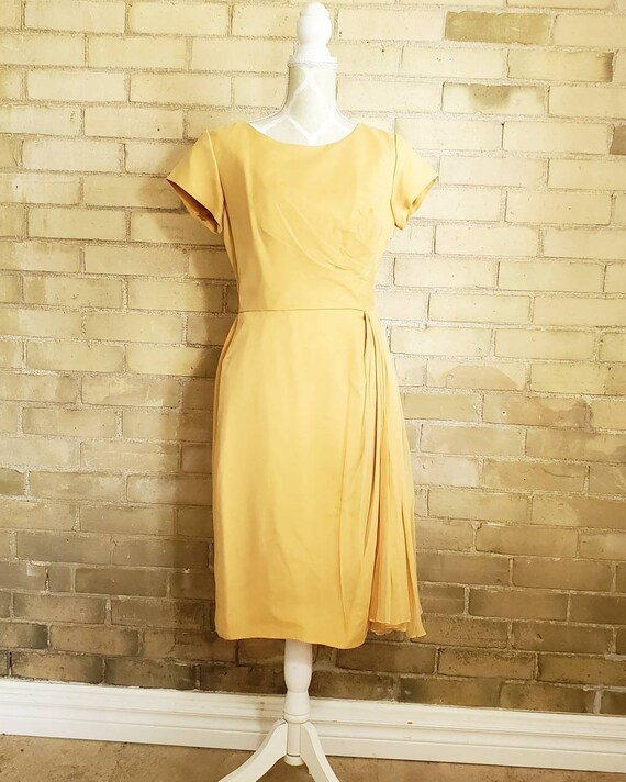 mustard yellow chiffon dress