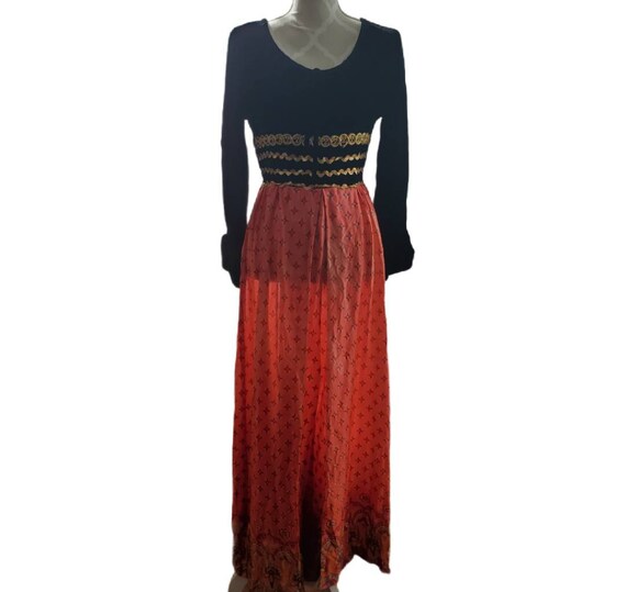 1960s vintage velvet and nylon palazzo jumpsuit