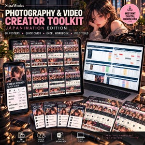 Photography Cheat Sheet Bundle | 16 Camera Posters, Quick Reference Cards, Excel Shoot Planner & Video Toolkit