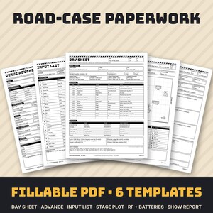 Modèle de feuille de spectacle, rapport de régisseur, liste des entrées son, plan de scène (PDF)