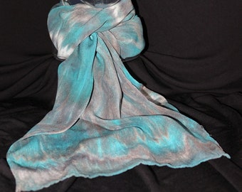 silk crepe de chine scarf, hand-dyed