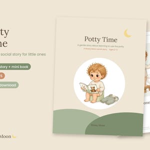 Potty Training Social Story Printable, Toddler Potty Book with Sticker Chart, Potty Steps Visual, Gentle Toilet Learning, Ages 2-5